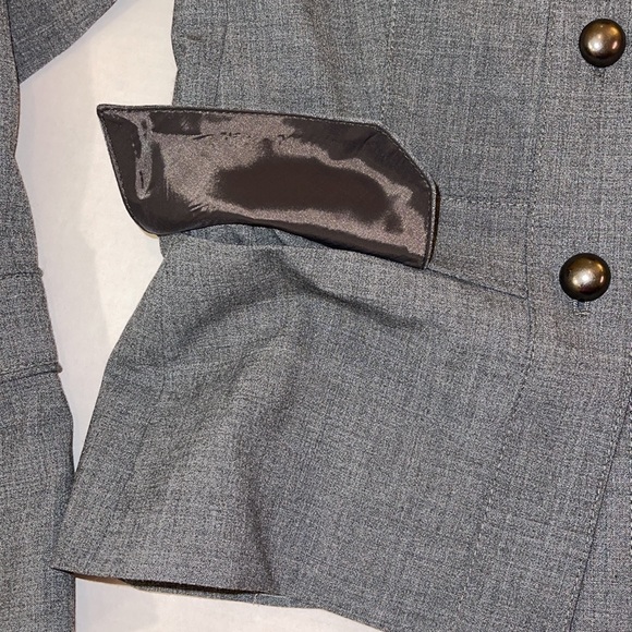 Express Design Studio Women's Heather Gray Military Suit Jacket 2 - Picture 4 of 10